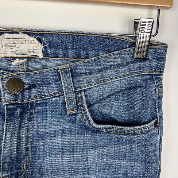 Current/Elliott The Cropped Straight Jean Slightly Relaxed Distressed size 25 - Picture 3 of 11